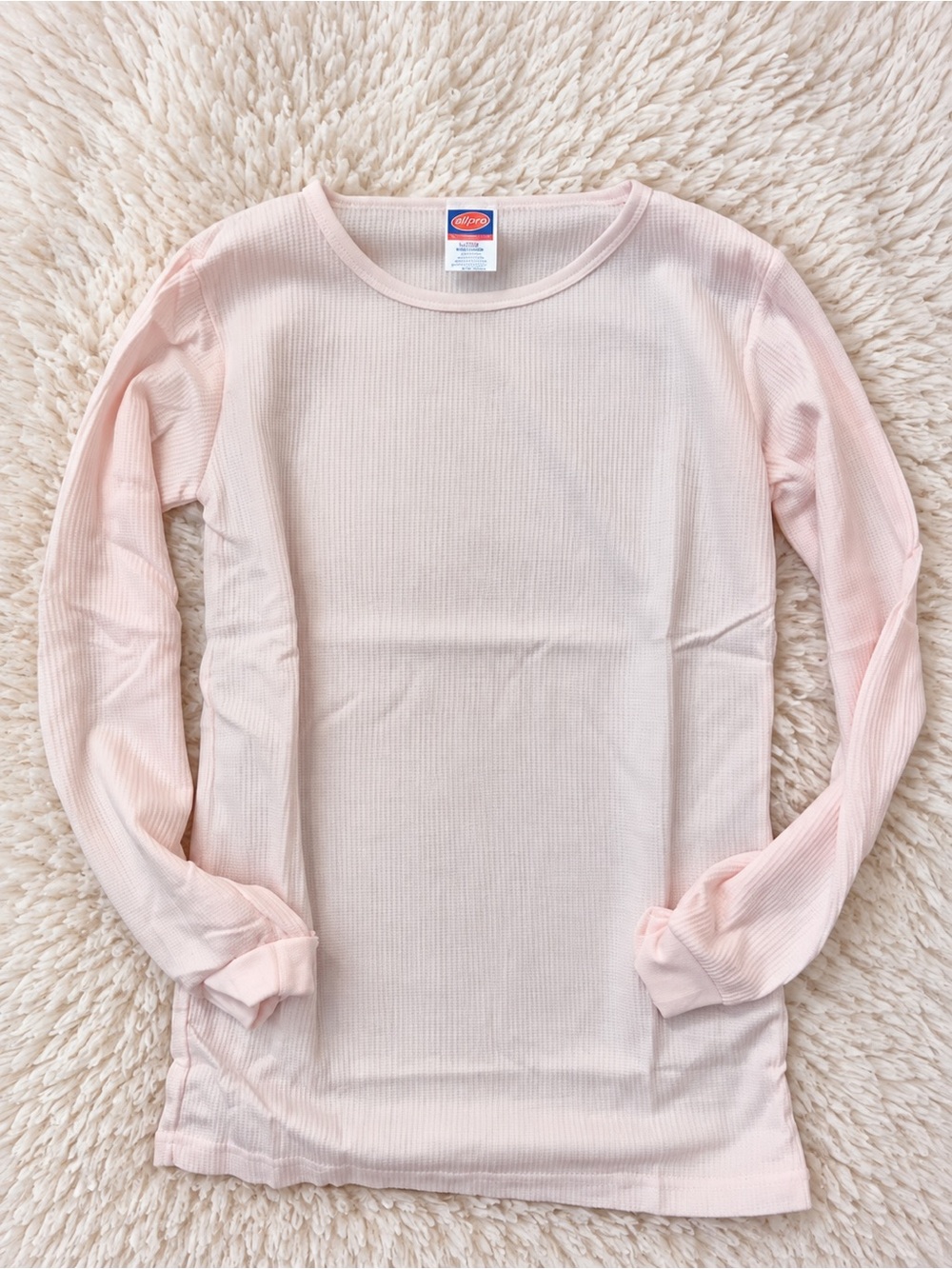 Hanes Women’s Long Sleeve Ribbed Tee - Light Pink